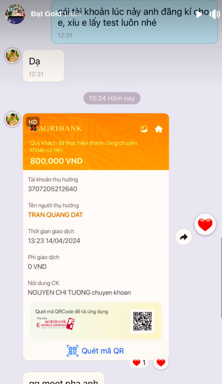 Bằng chứng giao dịch 3