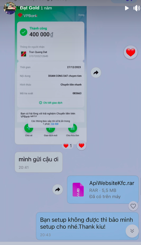 Bằng chứng giao dịch 4
